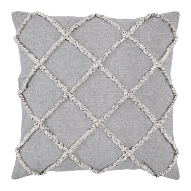 Frayed Lattice Creme & Black Pillow Cover 20x20 VHC Brands - The Fox Decor